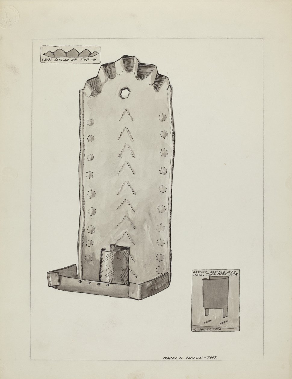 شمعدان شمعة من الصفيح ، 19351942. بواسطة ماجل ج
