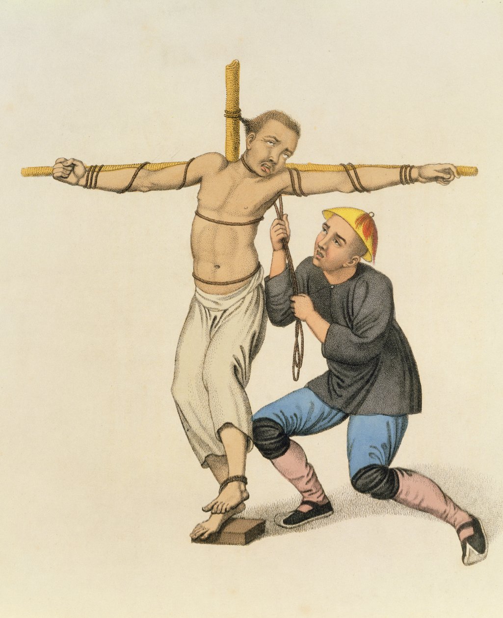 عقوبة الإعدام في الحبل السري ، اللوحة 21 من "عقوبات الصين" ، نقشها ج. دادلي بواسطة الرائد جورج هنري ماسون