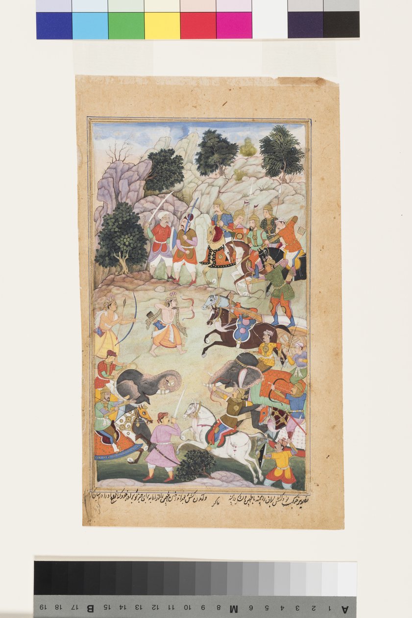 اشتبك الحمم وكيشو لاكشمانا في المعركة ، 1598 (مرحاض غير شفاف على الورق) بواسطة ماكرا
