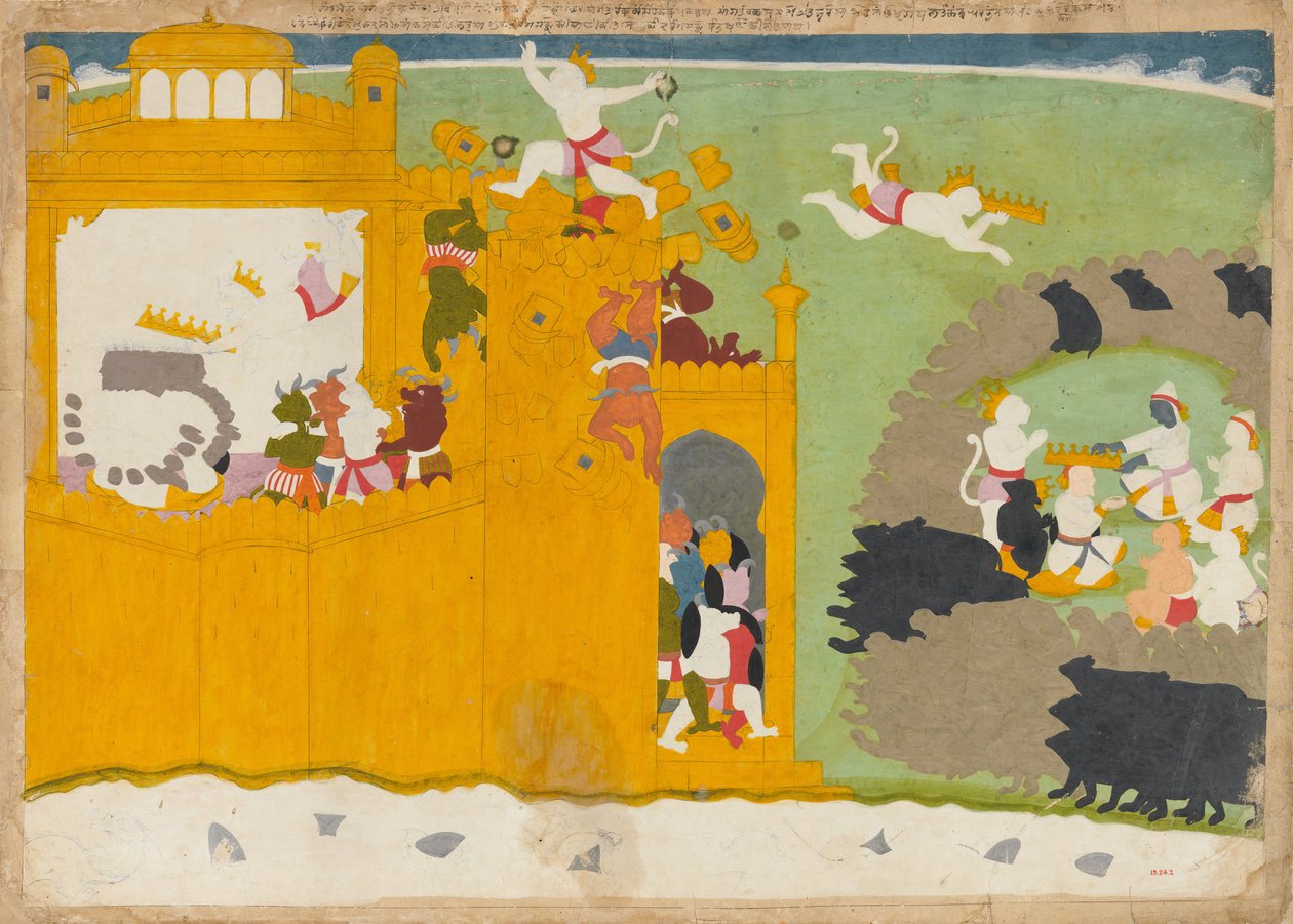 القرد القرد أنجادا يسرق تاج رافاناس من حصنه ... ، كاليفورنيا. 1725. بواسطة ماناكو