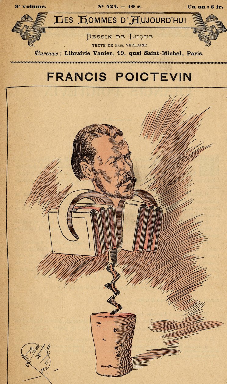 غلاف رجال اليوم ، العدد 424 ، رسم توضيحي لمانويل لوك (1854-1919): Poictevin Francis (1854-1904) بواسطة مانويل لوك