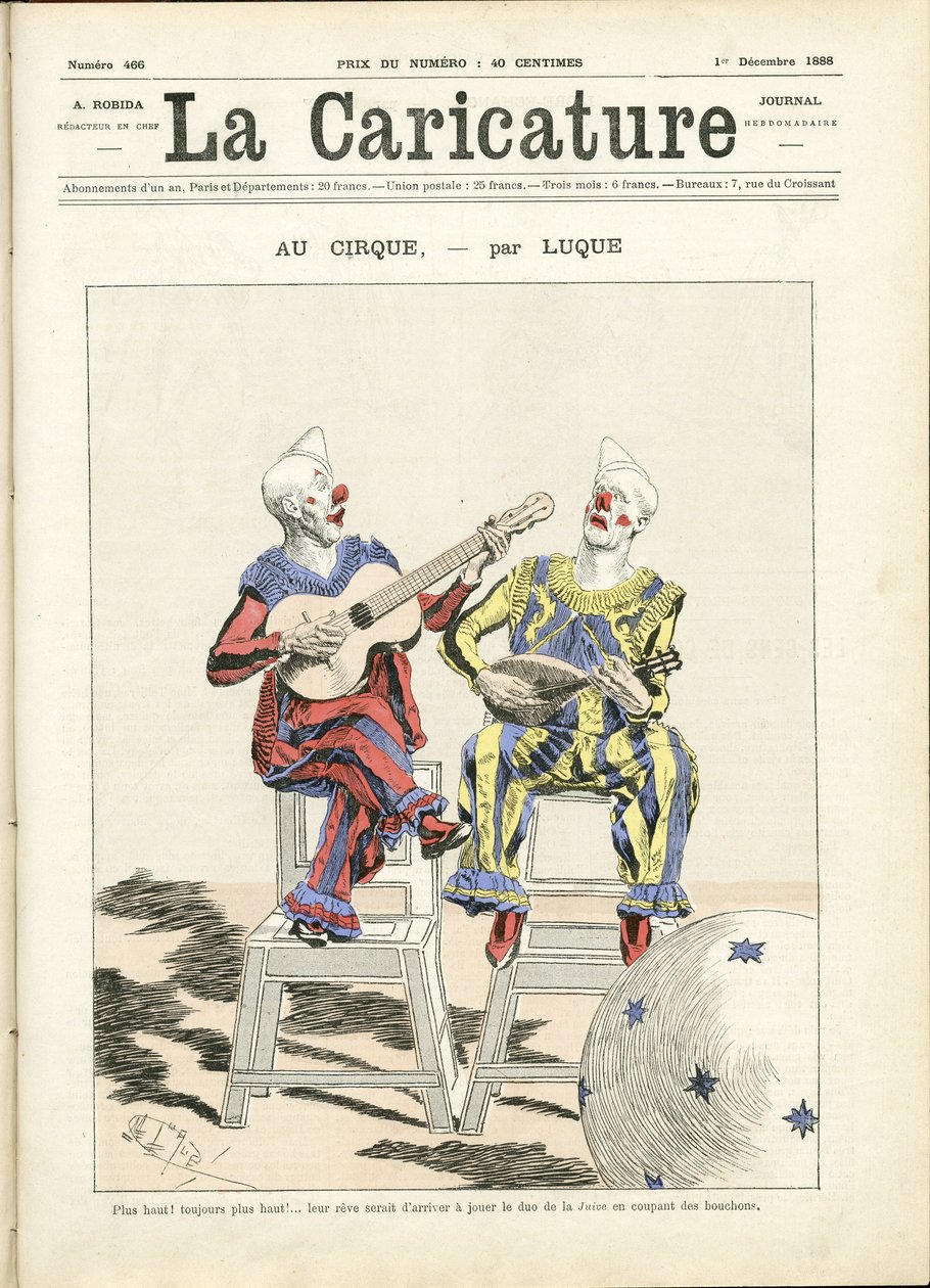 رسم توضيحي لمانويل لوك (1854-1919) لغلاف لا كاريكاتور (1880) بواسطة مانويل لوك