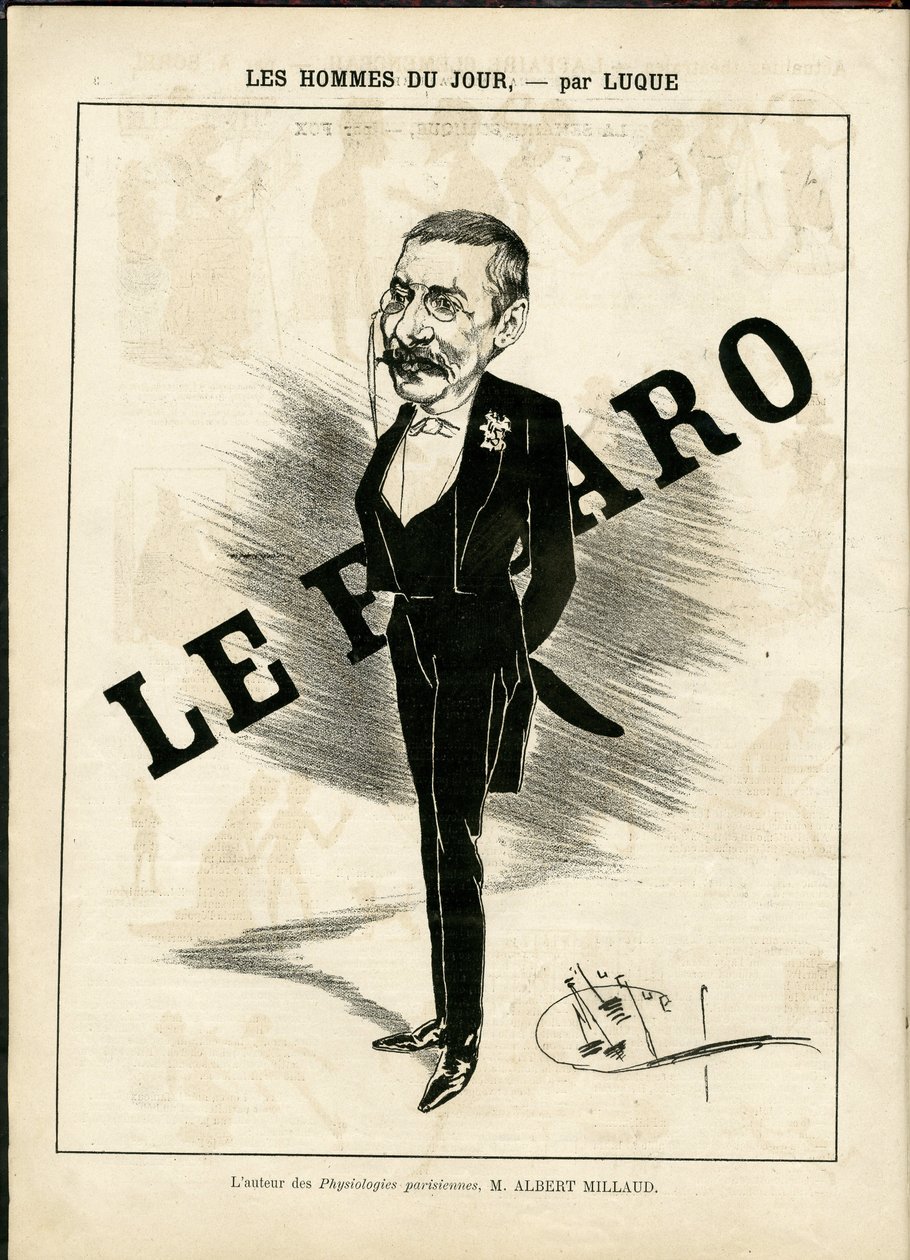 رسم توضيحي لمانويل لوكي (1854-1919) في لا كاريكاتور (1880) بواسطة مانويل لوك