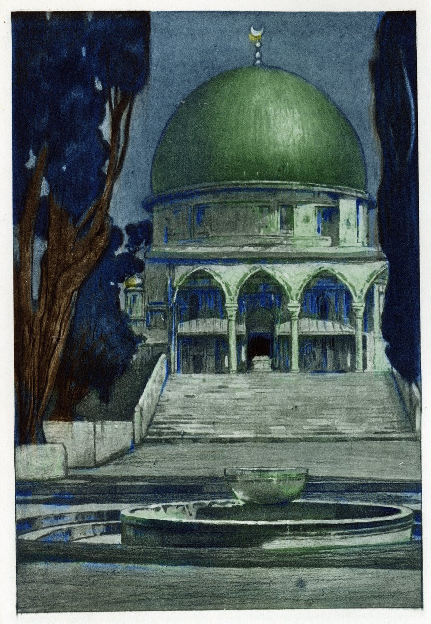 مسجد الأقصى في القدس. نقش لمانويل أورازي (1860-1934) ، في "" L