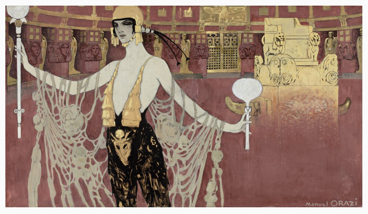 تصميم ملصق لفيلم "لاتلانتيد" للمخرج جاك فيدر بار أورازي ، مانويل (1860-1934). جواش على ورق مقاس: 65.5x115.5 بواسطة مانويل أورازي