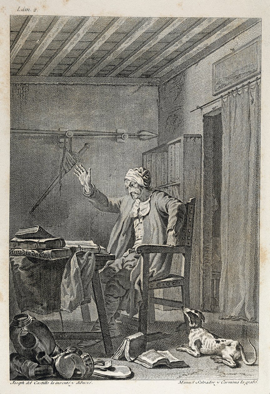 شخصية و quete للرجل الشهير دون كيشوت (Quijote) بواسطة مانويل سلفادور كارمونا