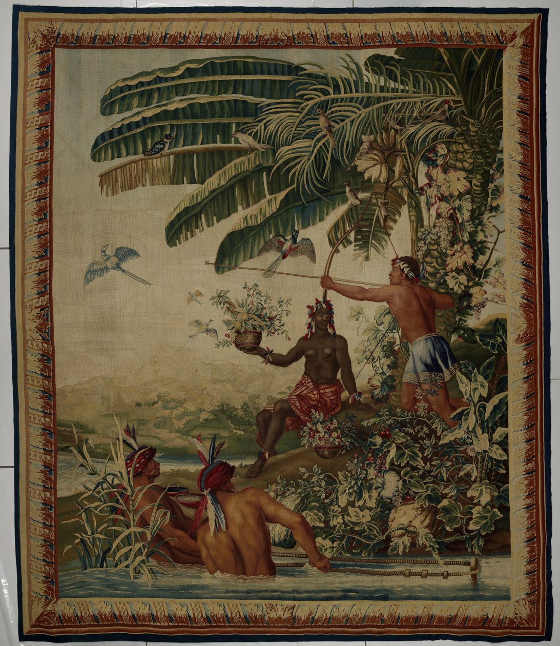 الصيادون ، نسيج من سلسلة Les Anciennes Indes (جزر الهند القديمة) صياد السمك بواسطة مصنع رويال للنسيج