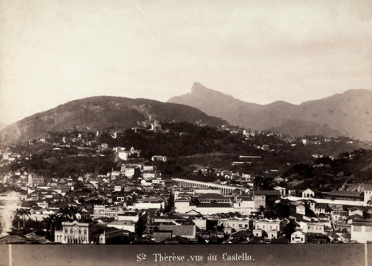 منظر لسانتا تيريزا في البرازيل ، حوالي 1880-90 (صورة بالأبيض والأسود) بواسطة مارك فيريز