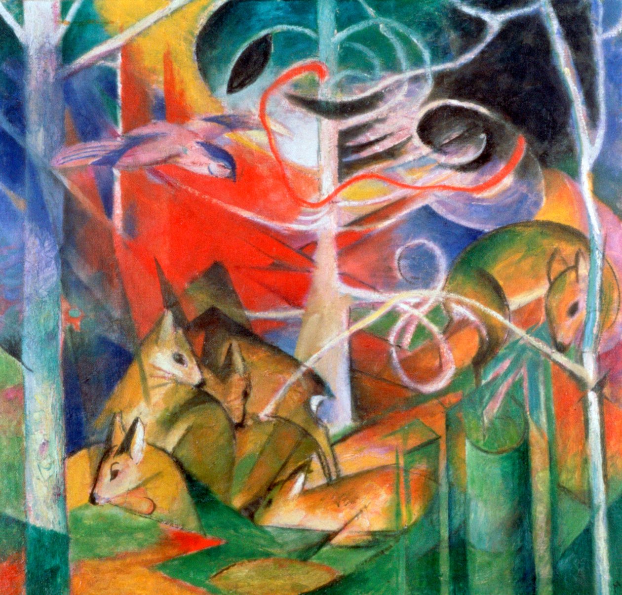 "الغزلان في الغابة 1" ، 1911 بواسطة فرانز مارك