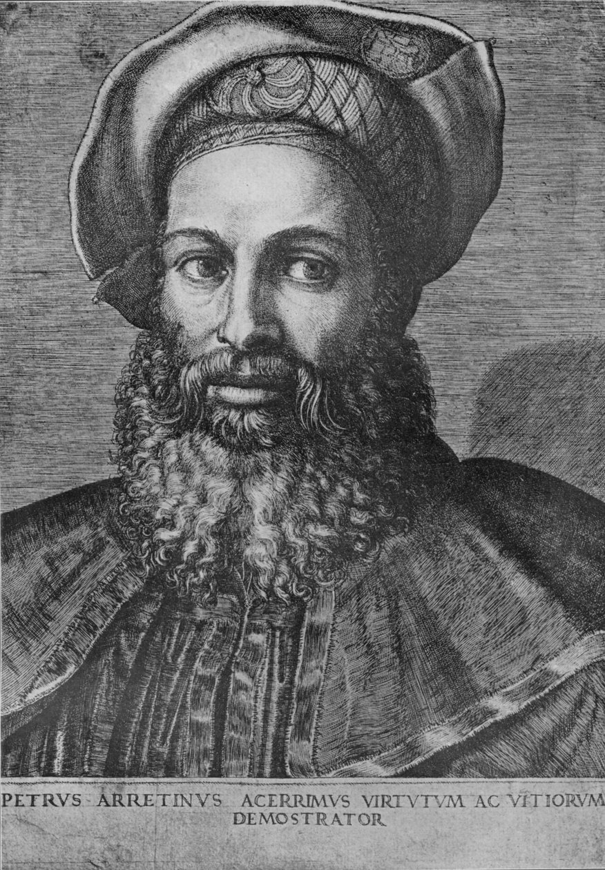 صورة بيترو أريتينو ، c1517 بواسطة ماركانتونيو رايموندي