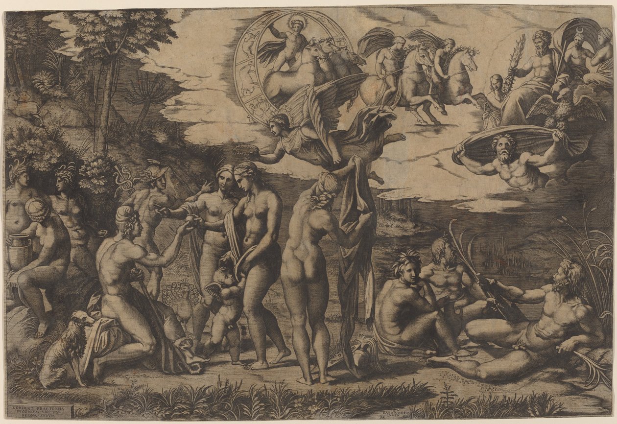 حكم باريس بواسطة Marcantonio Raimondi بعد رافائيل