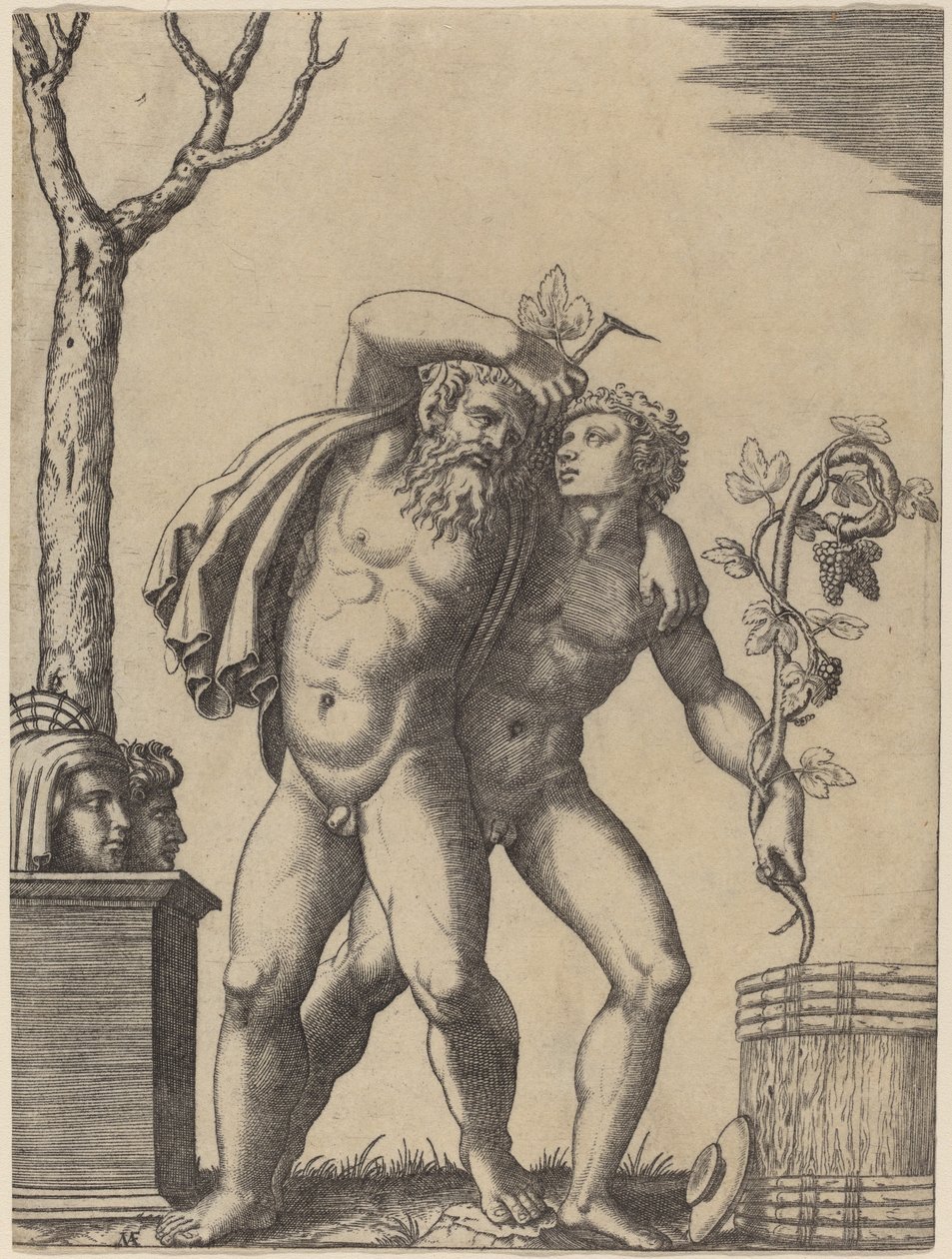 شاب وقديم الباشانت بواسطة من المحتمل أن يكون Marcantonio Raimondi بعد رافائيل بعد جوليو رومانو