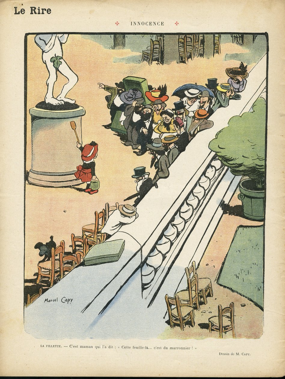 رسم توضيحي لمارسيل كابي (1865-1941) في لو لير بواسطة مارسيل أمابل لاعب خط الوسط كابي