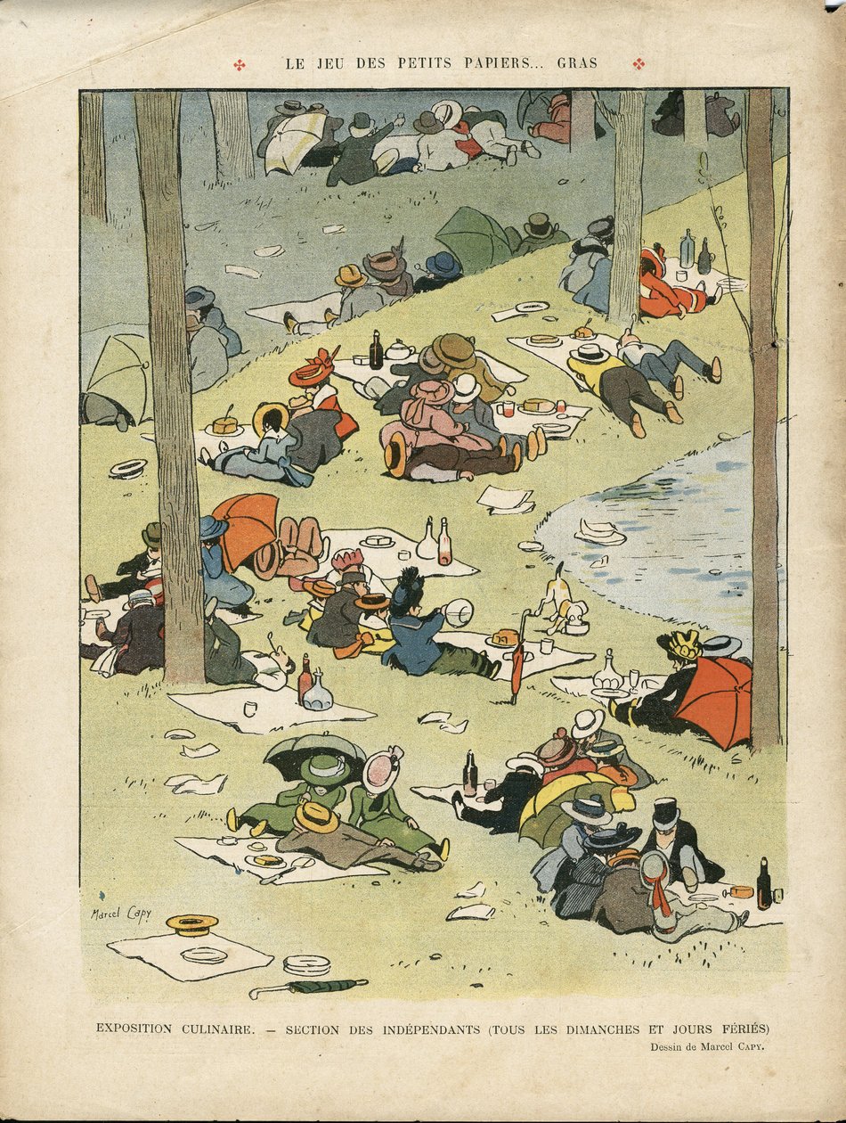 رسم توضيحي لمارسيل كابي (1865-1941) في Le Lire ، 05/28/10 - لعبة الأوراق الصغيرة ... بواسطة مارسيل أمابل لاعب خط الوسط كابي