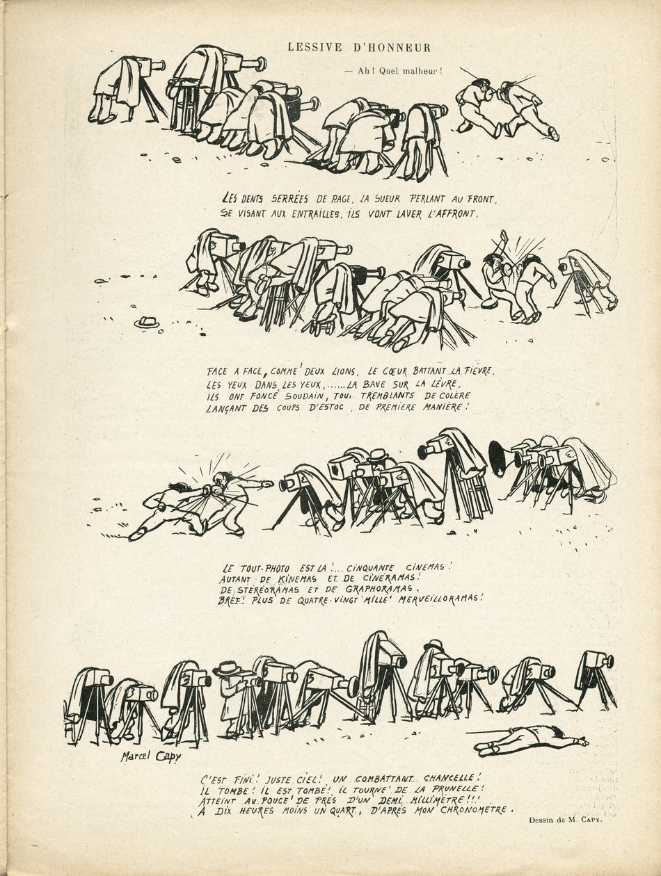 Illustration of Marcel Capy (1865-1941) in Le Rire, 02/03/12 - Honour Laundry - Sport, Photography Camera photographer, Fencing بواسطة مارسيل أمابل OL كابى
