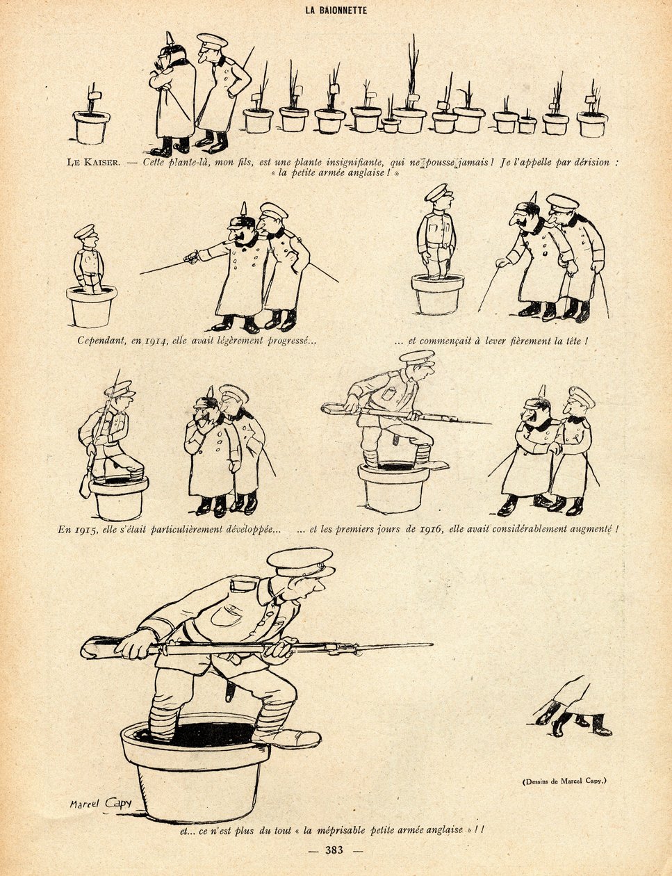La Baionnette ، ساخرة في B & W بواسطة مارسيل أمابل لاعب خط الوسط كابي