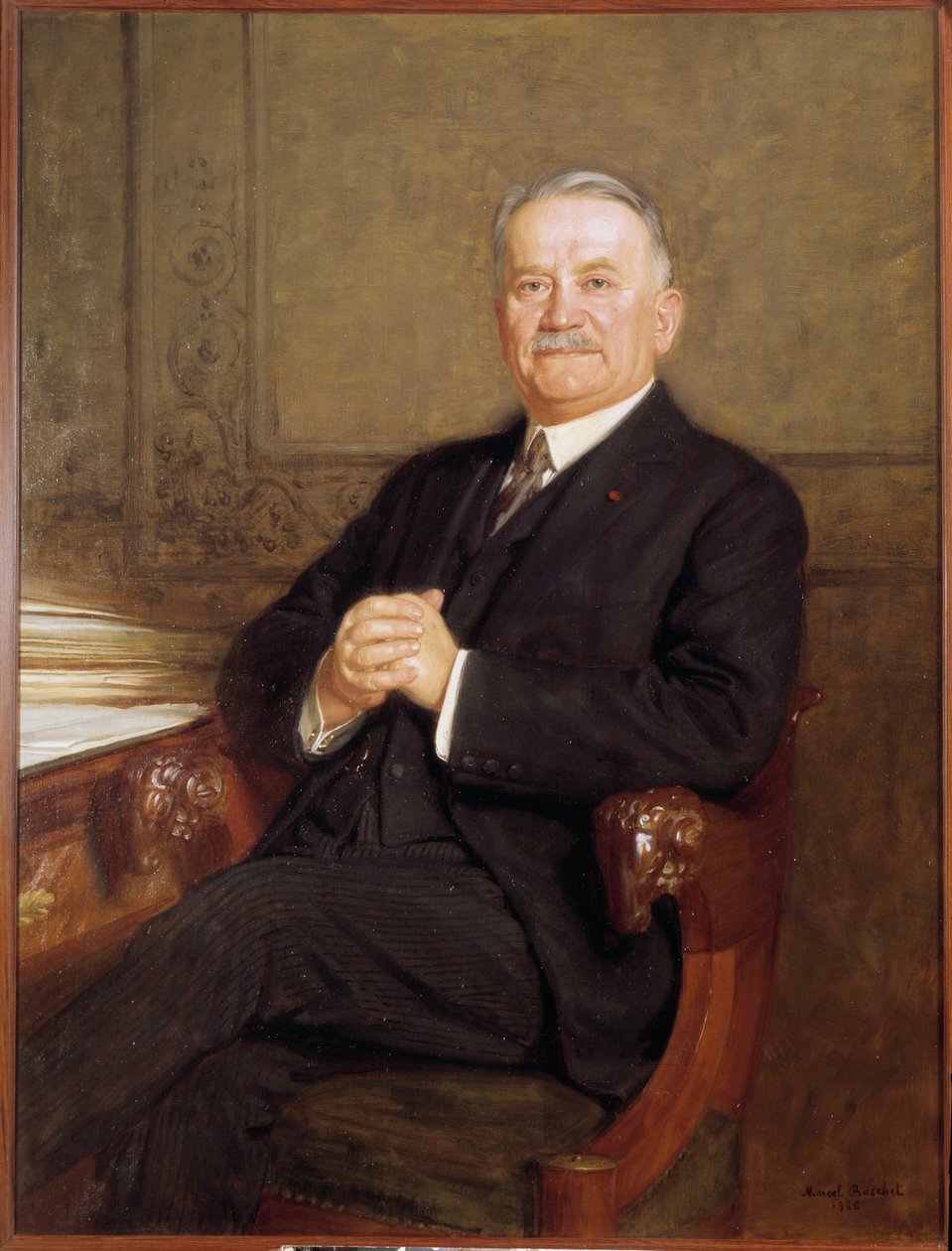 صورة لرئيس الجمهورية غاستون دوميرغي (1863-1937) رسم لمارسيل أندريه باشيت (1862-1941) 1926 صن 1،22x0،95 م بواسطة مارسيل أندريه باشيت
