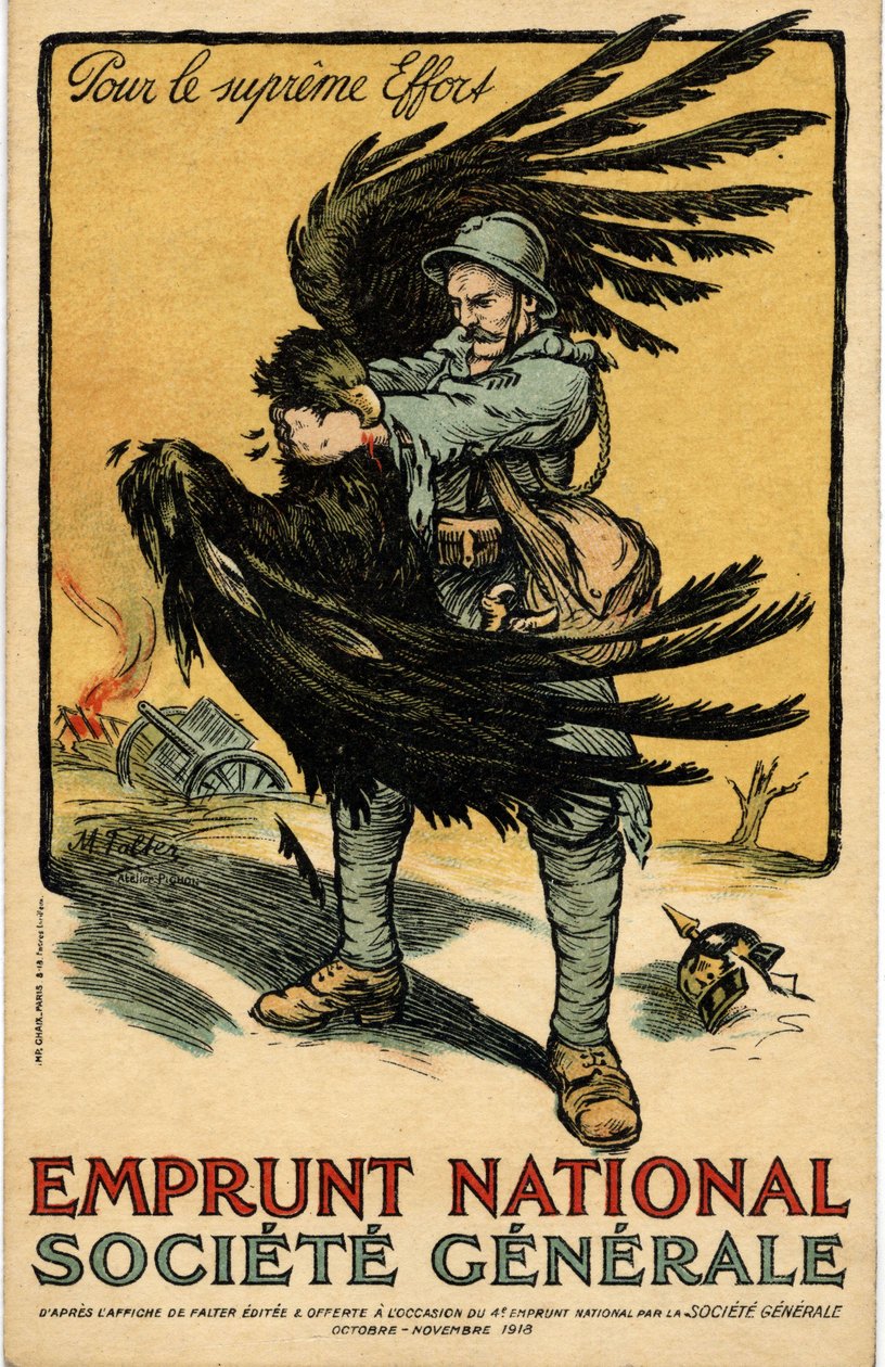 حرب 1914-1918. ملصق إعلاني لشركة سوسيتيه جنرال "الاقتراض الوطني" (ملصق) بواسطة مارسيل فالتر
