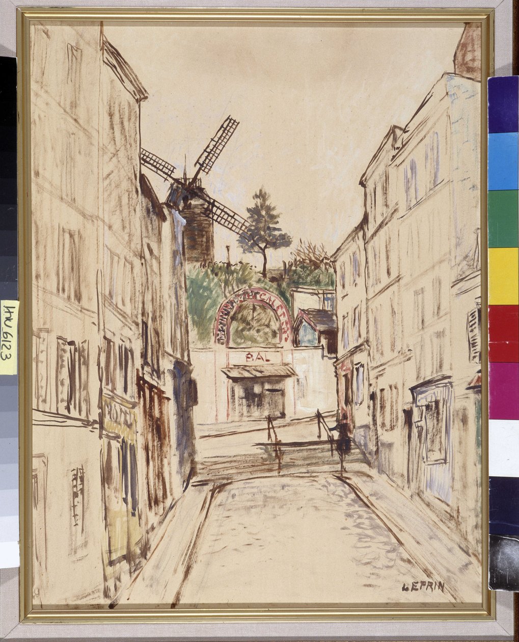 Le Moulin de la Galette: إطلالة على ملهى مونمارتر الشهير. زيت على قماش Marouflee لمارسيل ليبرين (1891-1933). إشارة إلزامية: مجموعة مؤسسة Regards de Provence ، مرسيليا بواسطة مارسيل ليبرين