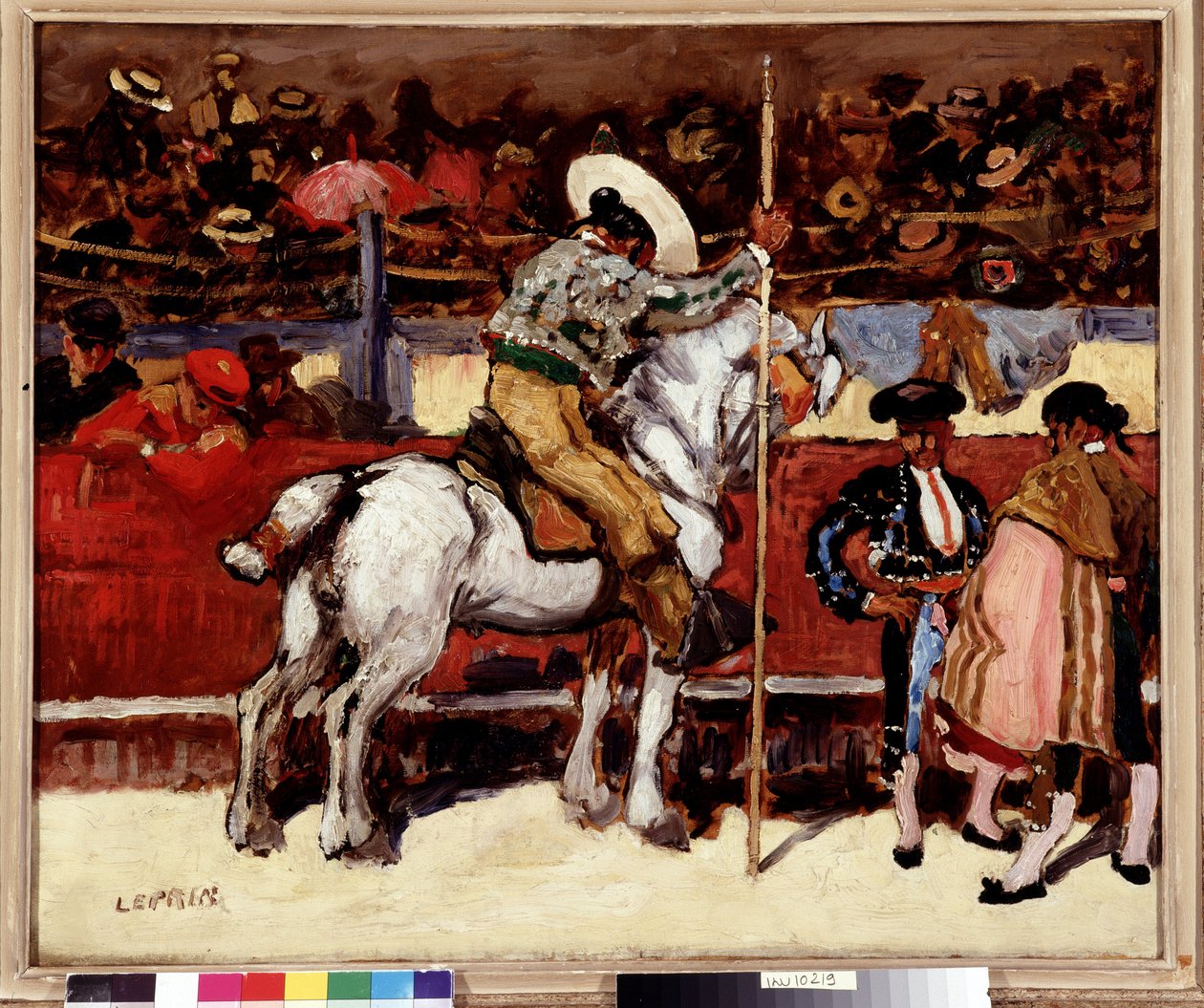 Picador و matador في ساحة مشهد مصارعة الثيران. رسم لمارسيل ليبرين (1891-1931) خافت. 50x61 سم ذكر إلزامي: مجموعة مؤسسة بخصوص بروفانس ، مرسيليا بواسطة مارسيل ليبرين
