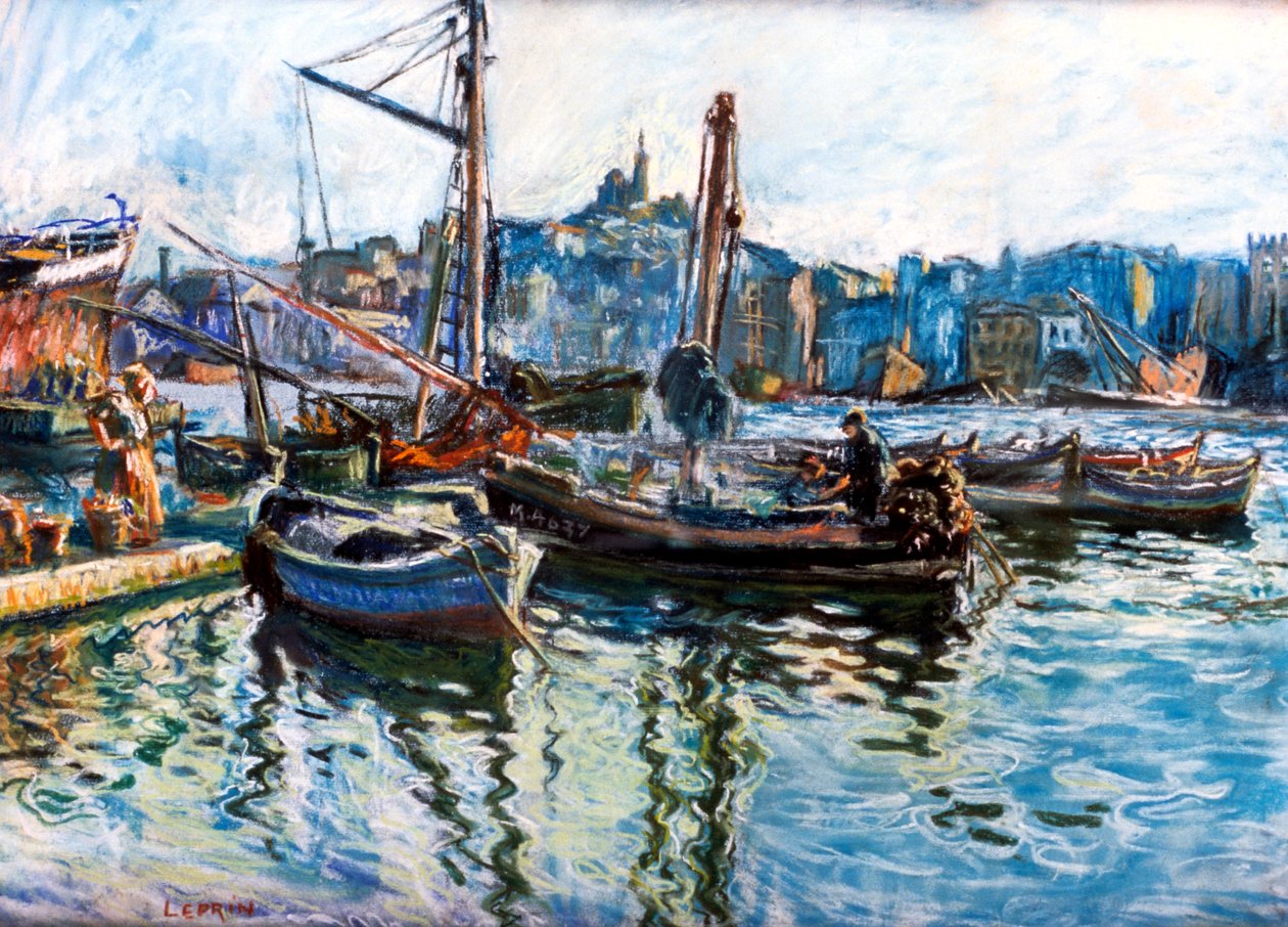 الميناء في مرسيليا ، c1920 بواسطة مارسيل ليبرين