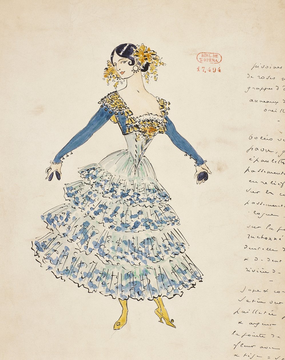 كارمن ، رسم زي لمارسيل مولتزر (1866-1937) للفصل الثاني لكارمن ، بقلم جورج بيزيه (1838-1875) بواسطة مارسيل مولتزر
