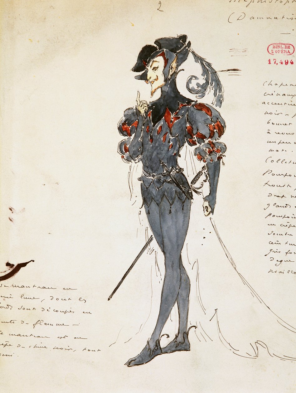 مفيستوفيليس ، رسم زي مارسل مولتزر (1866-1937) لعنة فاوست لهيكتور بيرليوز (1803-1869). بواسطة مارسيل مولتزر