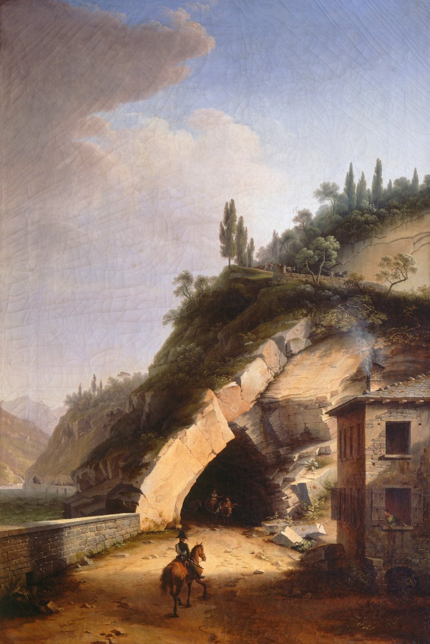 منظر للمنزل والمعرض الأول لفارينا في بيلانو، بقلم ماركو جوزي (1759-1839)، زيت على قماش بواسطة ماركو جوزي