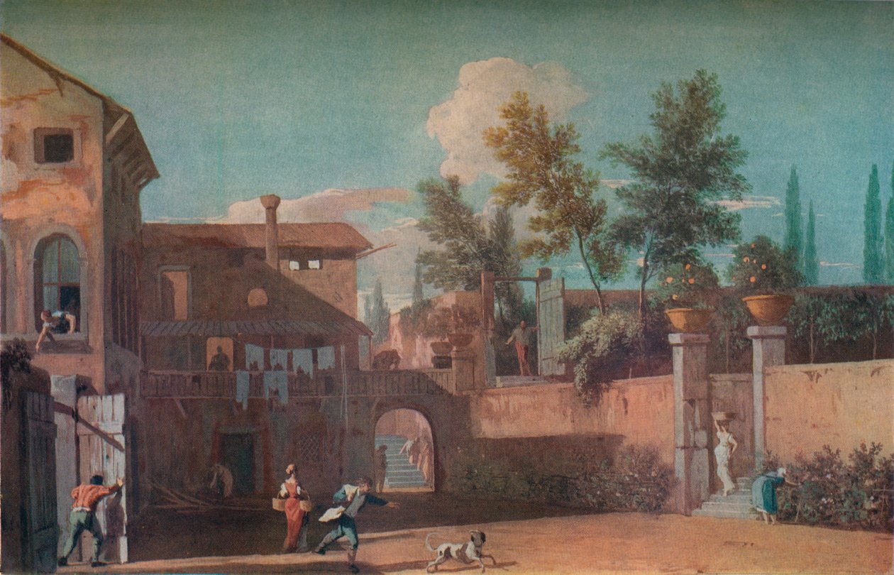 فناء فيلا إيطالية ، c1700 1935 بواسطة ماركو ريتشي