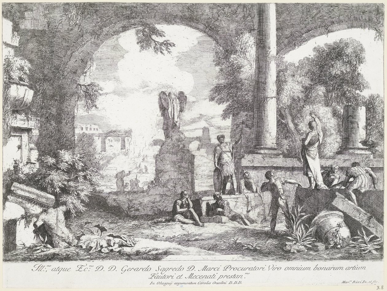 المناظر الطبيعية مع الآثار المناظر الطبيعية (عنوان المسلسل) تجربة Varia Marci Ricci Pictoris Prestantissimi (...] (عنوان السلسلة) بواسطة ماركو ريتشي