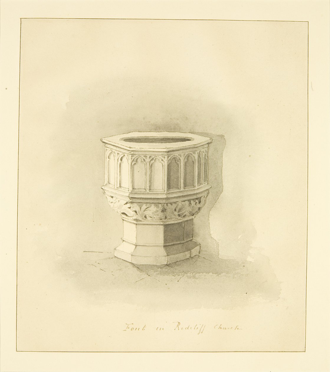 Font in Redcliffe Church (pencil & watercolor on paper) بواسطة منازل ماركوس هـ