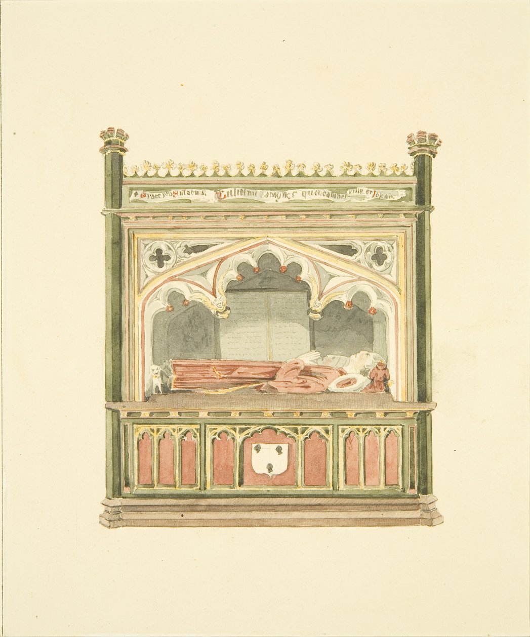 نصب تذكاري لـ William Canynges في St Mary Redcliffe (قلم رصاص وألوان مائية على ورق) بواسطة منازل ماركوس هـ
