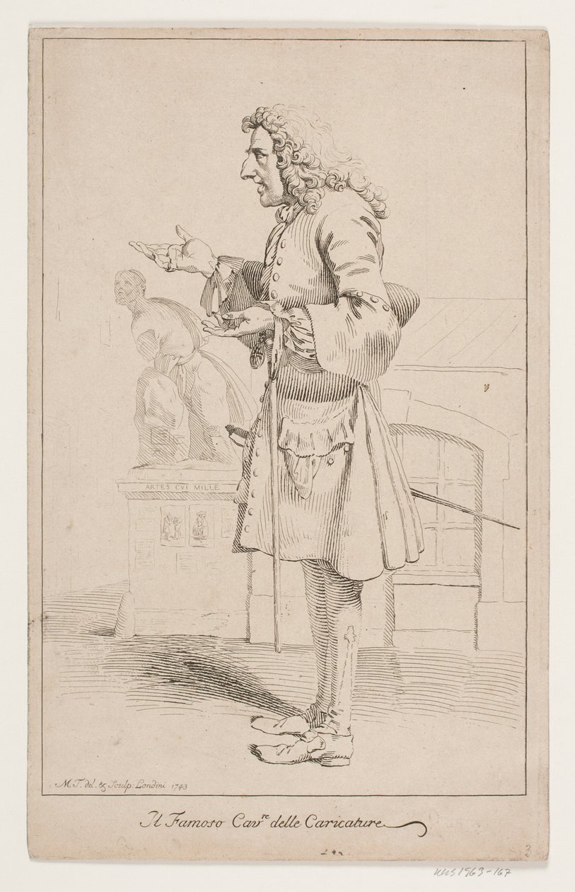 "الكهف الشهير من الرسوم الكاريكاتورية". صورة لبيير ليون غزي (1674-1755) بواسطة ماركوس توشر