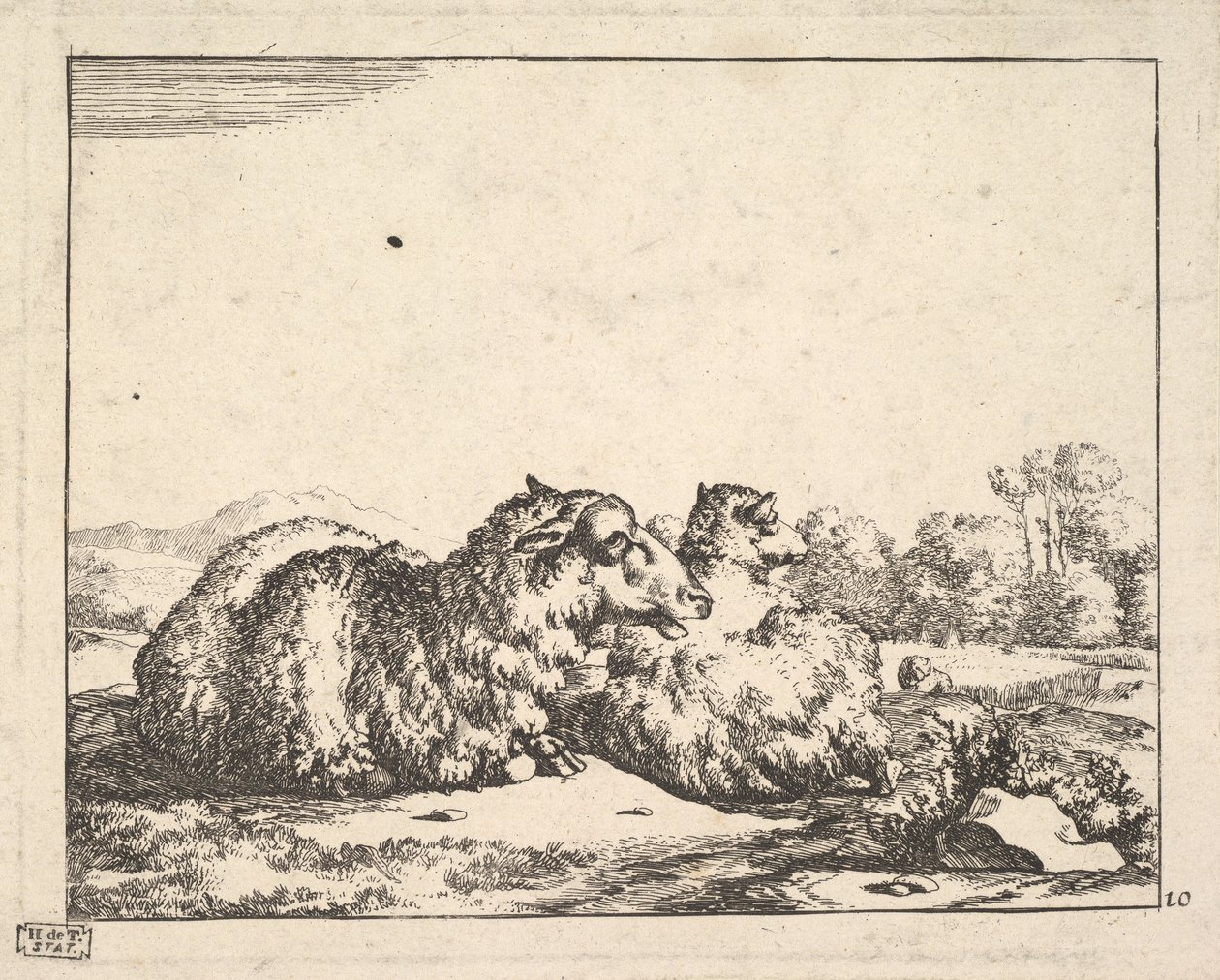غنم من مجموعة من 16 لوحة ، 1664. بواسطة ماركوس دي باي