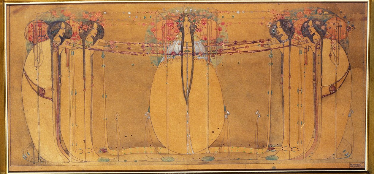 May Queen ، رسوم متحركة للوحة شاي إنغرام ، c.1900 (ألوان مائية على ورق) بواسطة مارجريت ماكدونالد