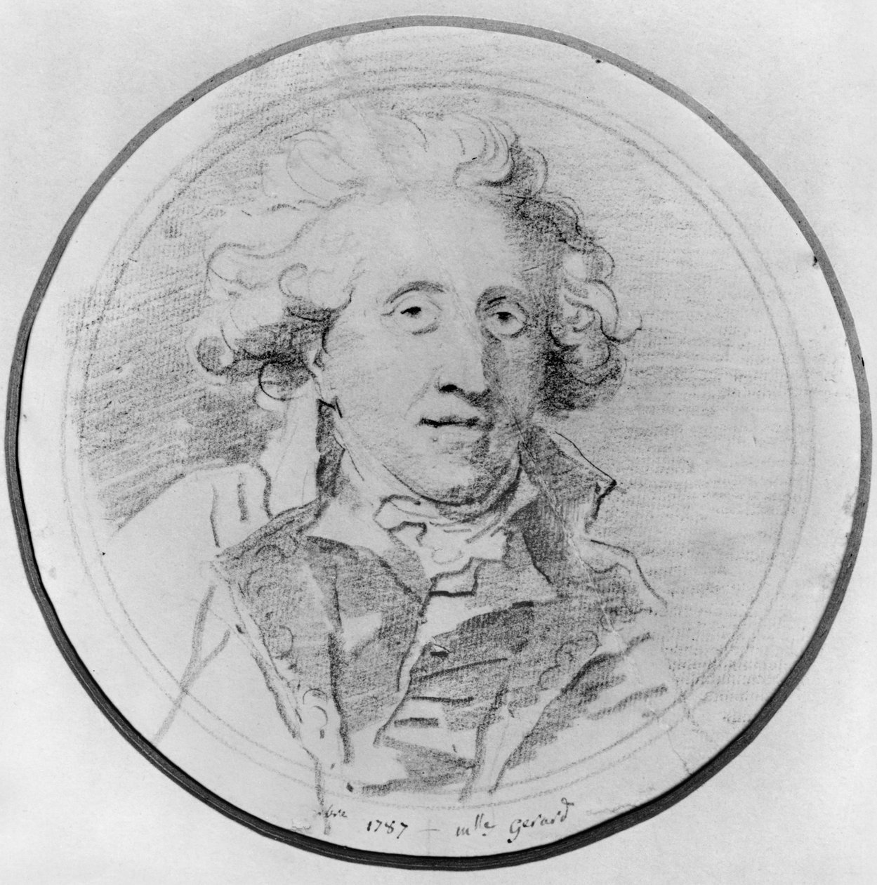 بورتريه يفترض أن يكون جان هونور فراجونارد (1732-1806) 1787 (بيير نوار على الورق) بواسطة مارجريت جيرارد