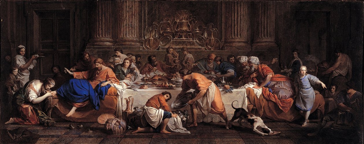 العيد في بيت سمعان الفريسي ، 1748 بواسطة ماريا فيليس تيبالدي Subleyras