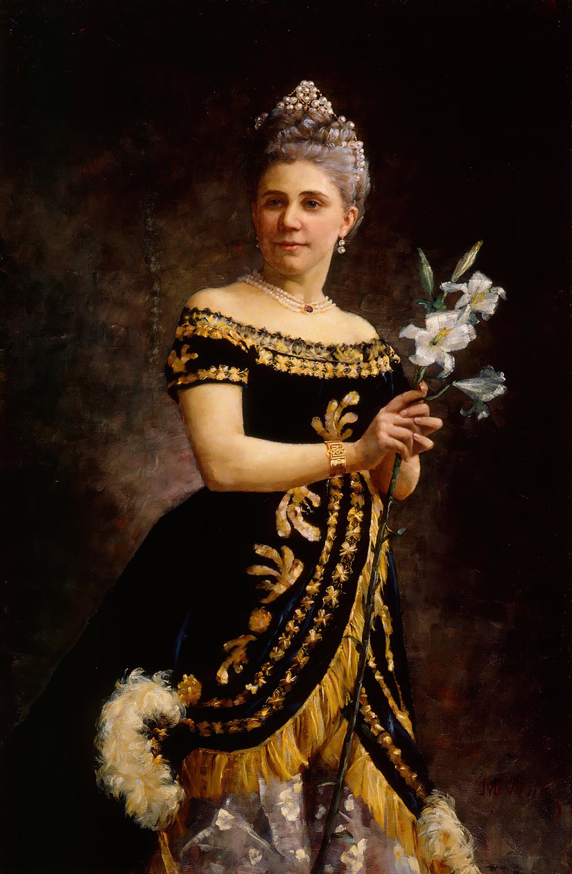 صورة لمغنية الأوبرا إيدا باسيلييه-ماجيلسن 1846-1928 بدور فيلين في أوبرا ... ، 1887. بواسطة ماريا ويك