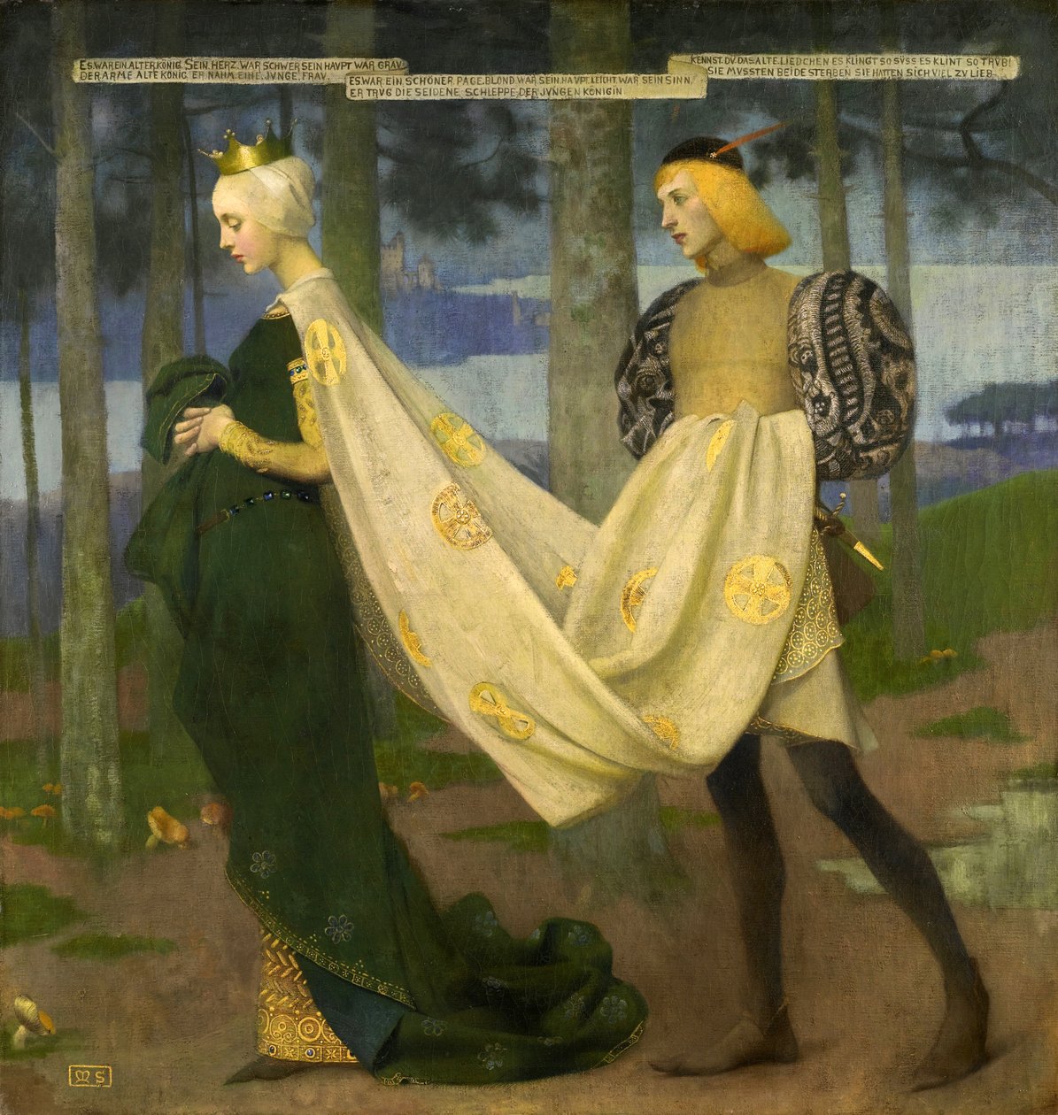 الملكة والصفحة ("" كان هناك ملك في يوم من الأيام "بقلم هاينريش هاينه) par Stokes، Marianne (1855-1927). زيت على قماش ، مقاس: 101x96،5 ، مجموعة خاصة بواسطة ماريان ستوكس
