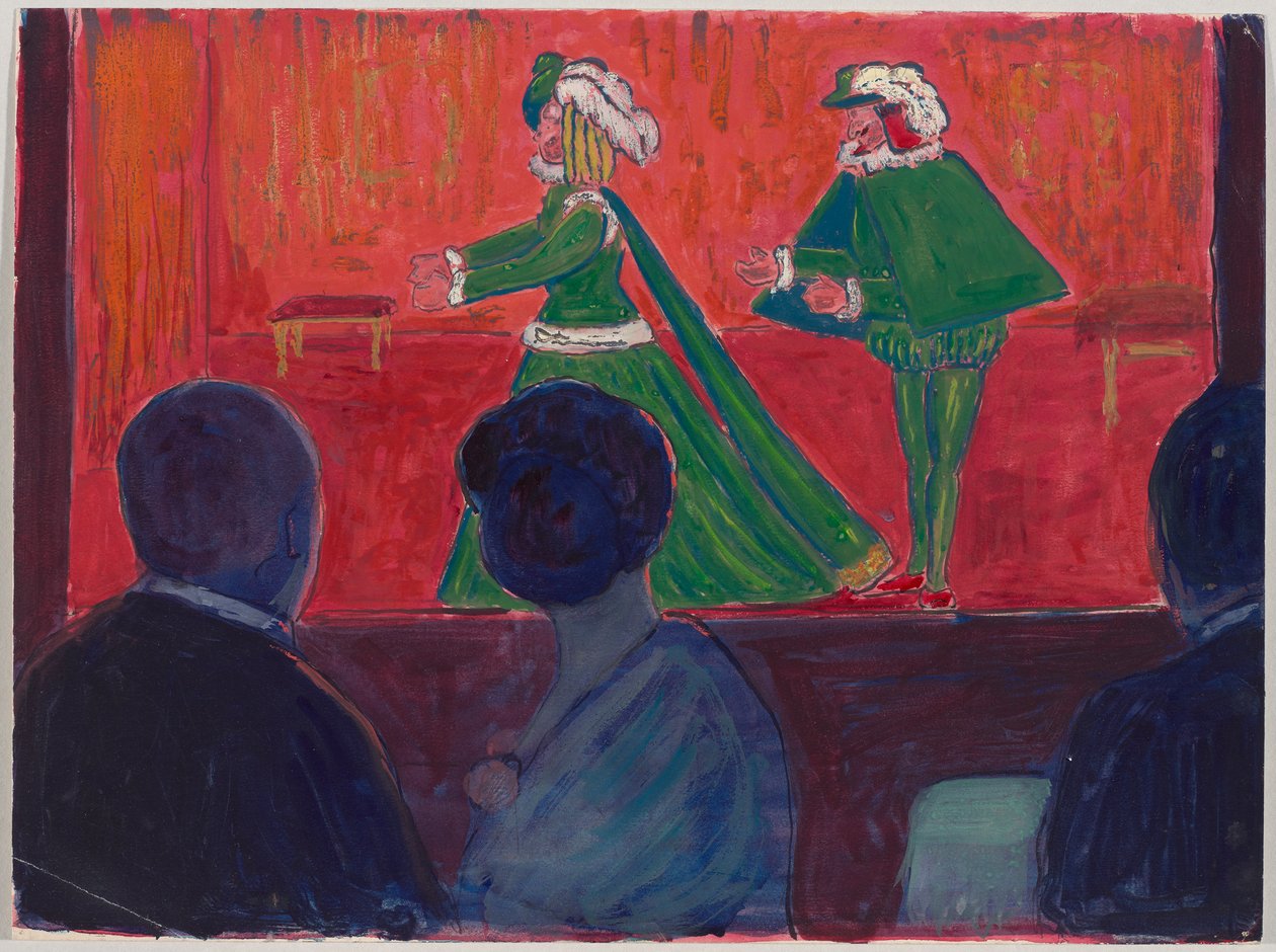 مسرح ماريونيت - في المقدمة Jawlensky و Marianne von Werefkin بواسطة ماريان فون ويريفكين