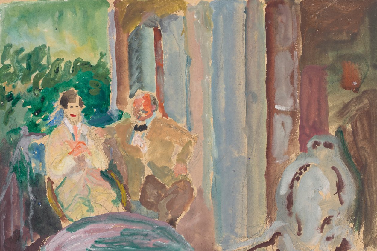 Sacharoff و Jawlensky على الشرفة في St. Prex على بحيرة جنيف بواسطة ماريان فون ويريفكين