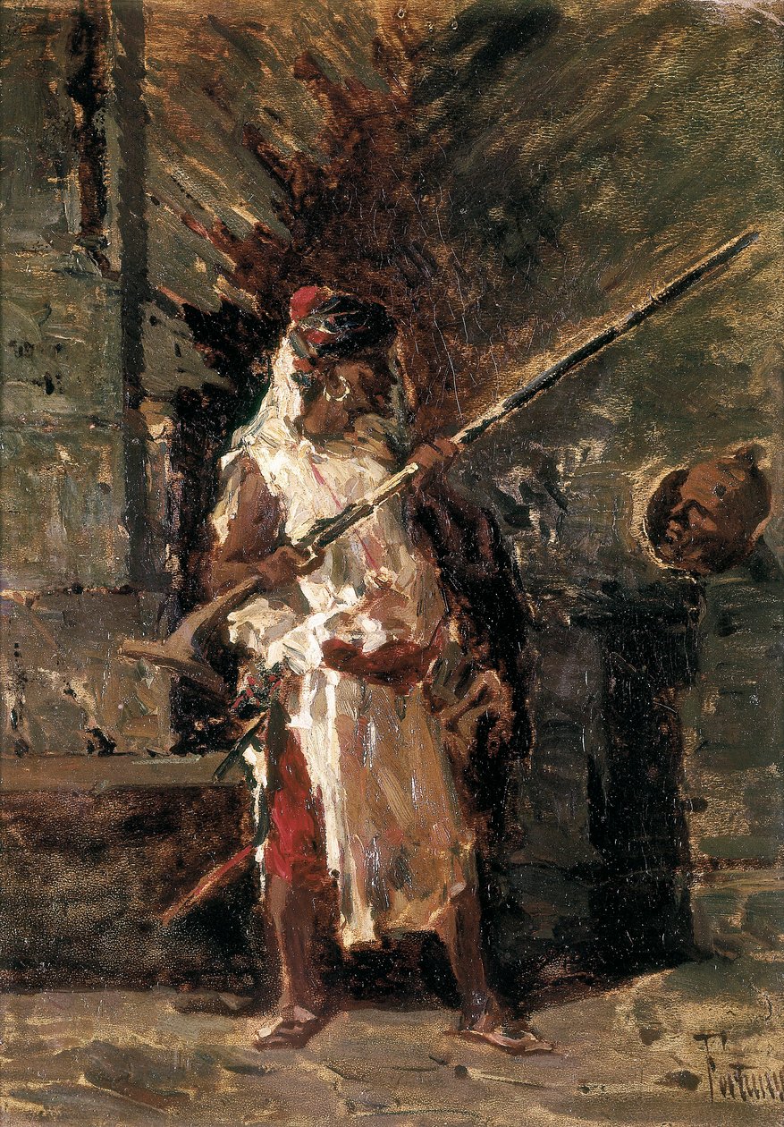 العسكري (جندي من القوات المسلحة الاستعمارية لشرق إفريقيا). لوحة ماريانو فورتوني (1838-1874) بواسطة ماريانو فورتوني