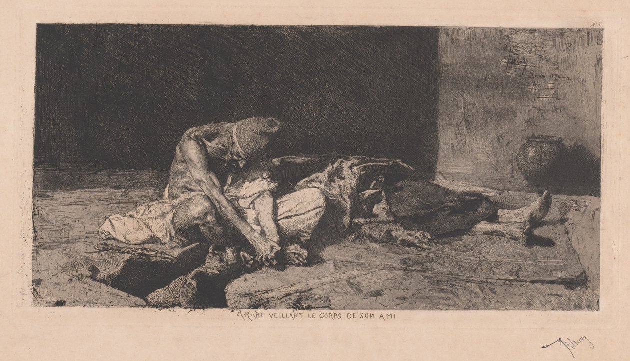 Arabe veillant le corps de son ami (مشاهدة العرب على جسد صديقه) بواسطة ماريا فورتوني