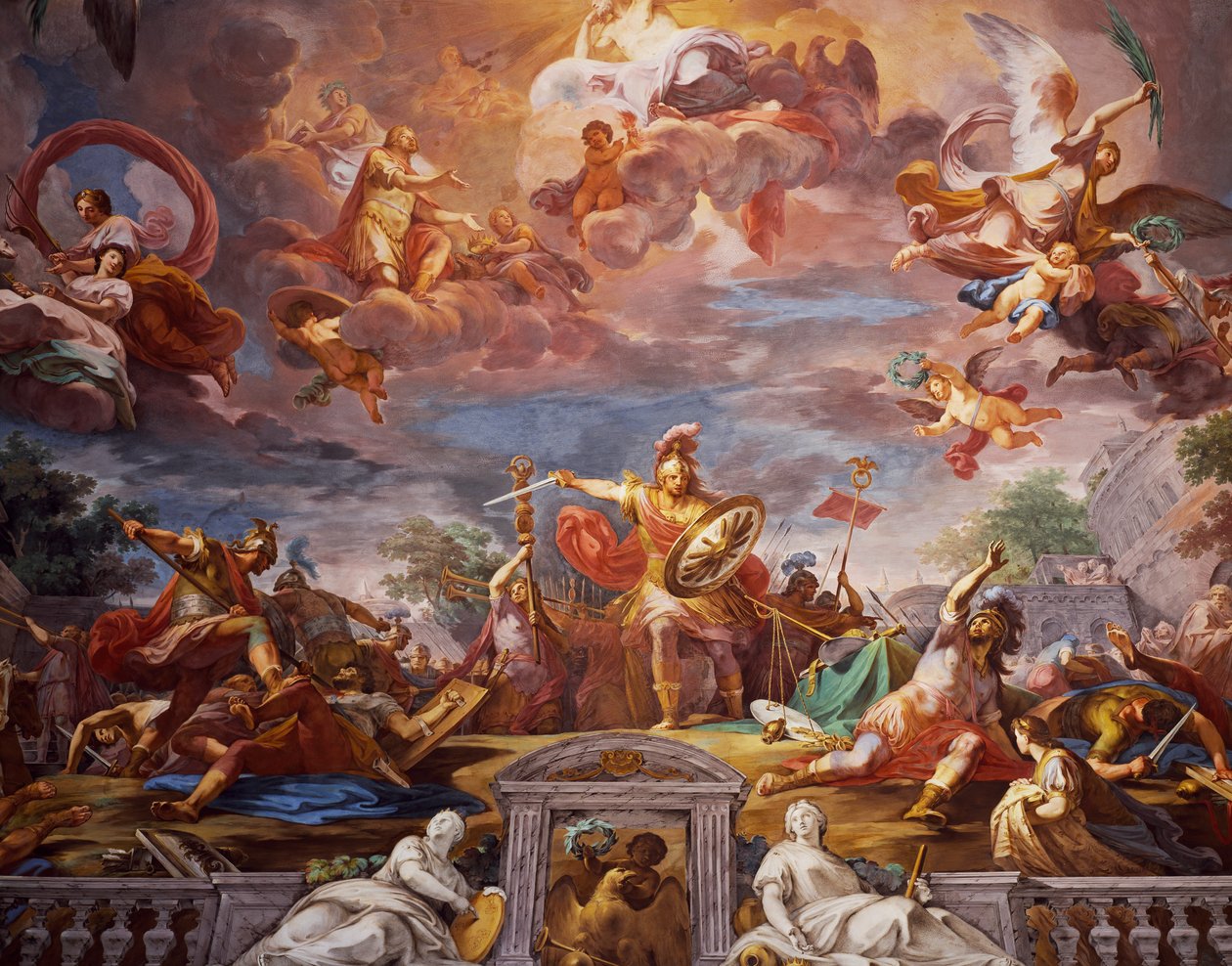 Marcus Furius Camillus breaking treaty with the Gauls, Entrance Hall, Galleria Borghese (fresco) بواسطة ماريانو روسي