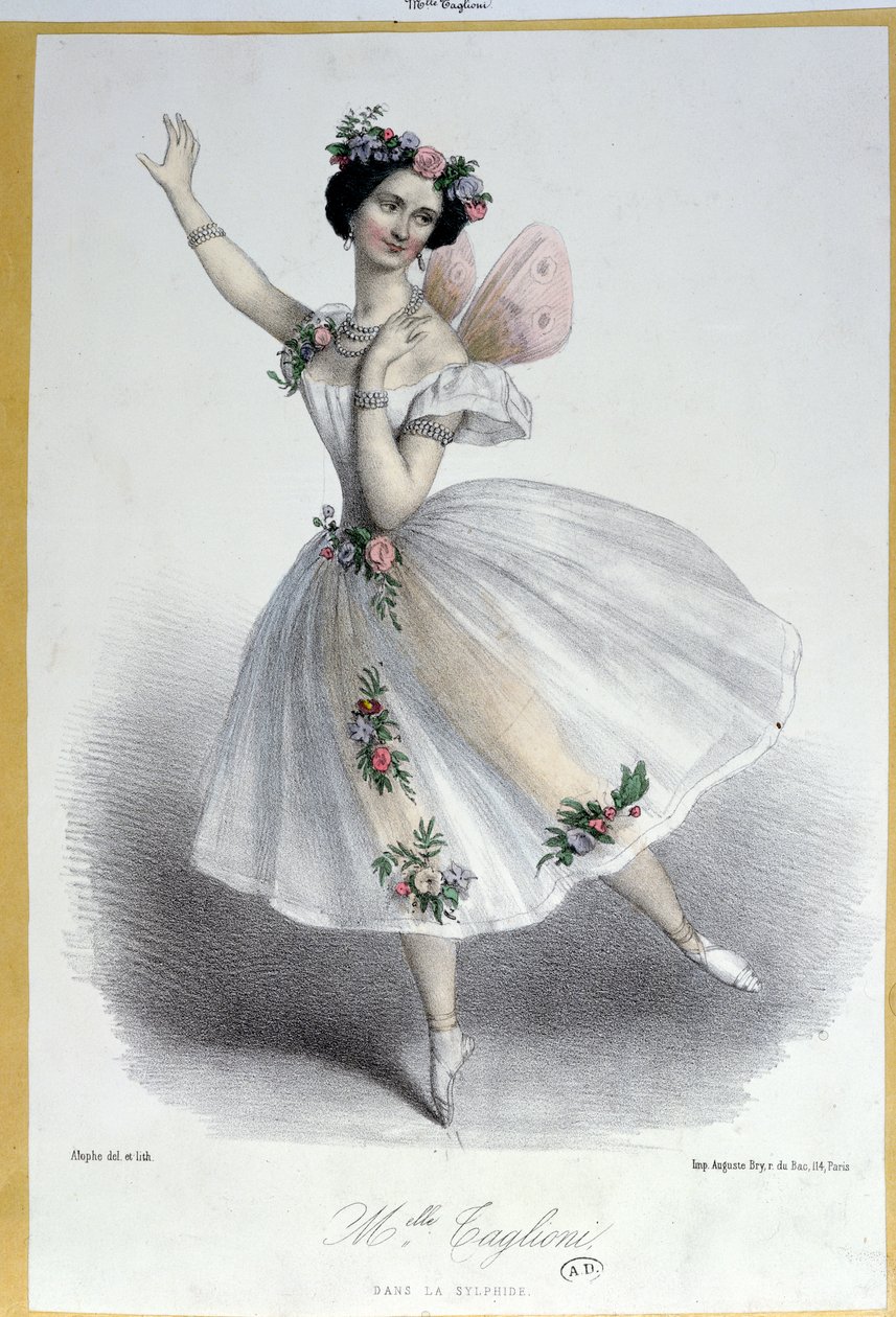 ماريا تاجليوني (1804-1884) في فيلم "La Sylphide، Souvenir d&39;Adieu" ، عام 1832 بواسطة ماري الكسندر ألوف