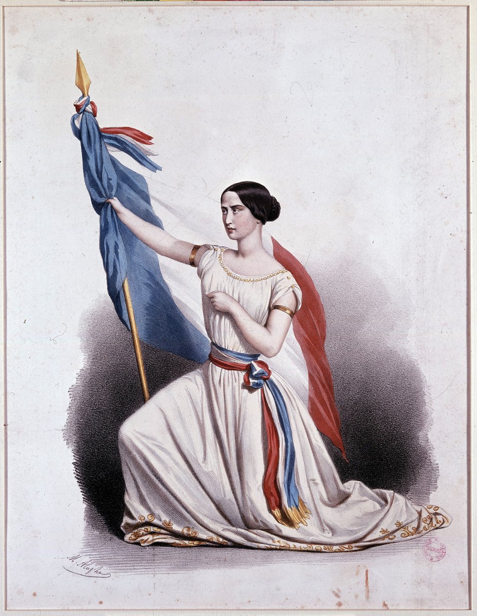 La Marseillaise رفعت عنها السرية من قبل راشيل في Comédie Française - الطباعة الحجرية بواسطة Alophe بواسطة ماري الكسندر ألوف
