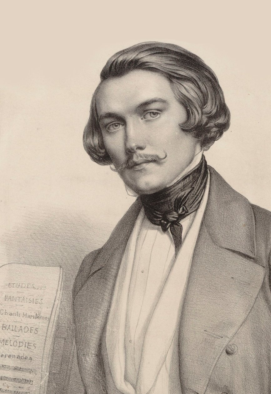صورة لعازف البيانو والملحن ألفريد كويدانت 1815-1893 ، ج. 1840. بواسطة ماري الكسندر منوت ألوف