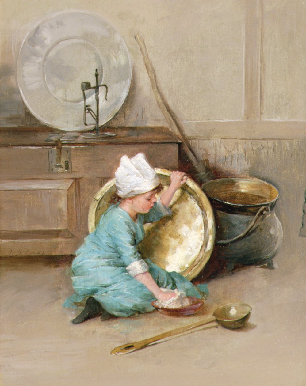 نحاس تلميع ، حوالي 1900 (زيت على لوح) بواسطة ماري إليزابيث سيمور لوكاس