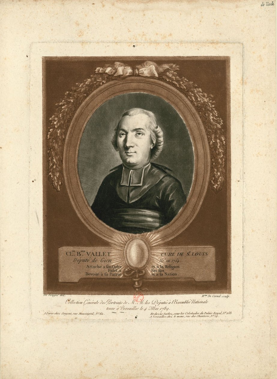 صورة لكلود بنجامين فاليت 1754-1826 ، 1789. بواسطة ماري لويز سوزان تشامبيون دي سيرنيل