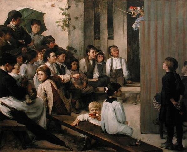 Guignol في القرية (زيت على قماش) بواسطة ماري السيدة دوجاردان-بوميتز بيتيت